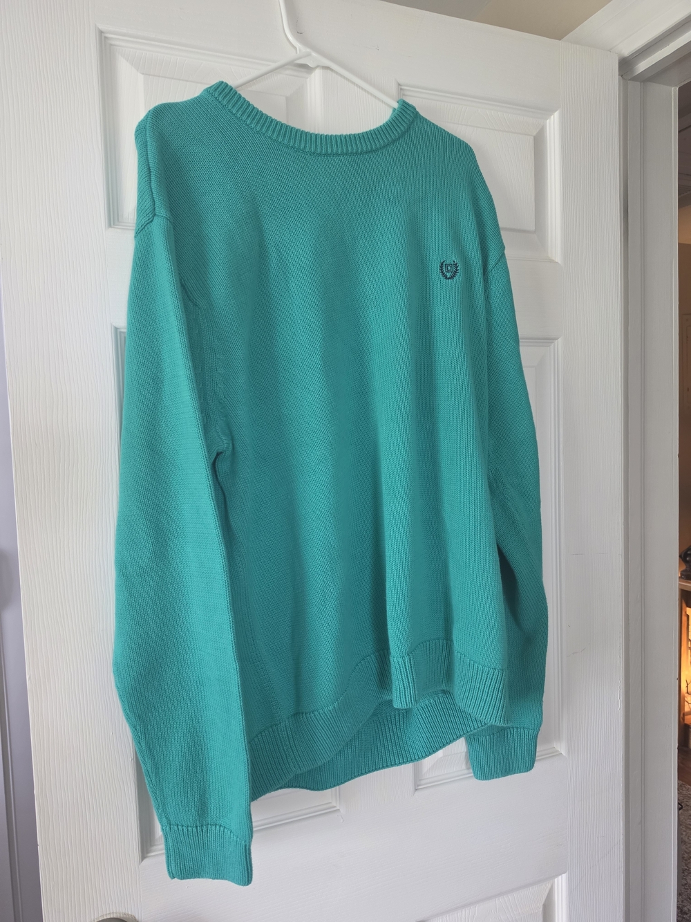 Chaps XXL Men's Teal Crewneck Sweater - Embroidered Logo